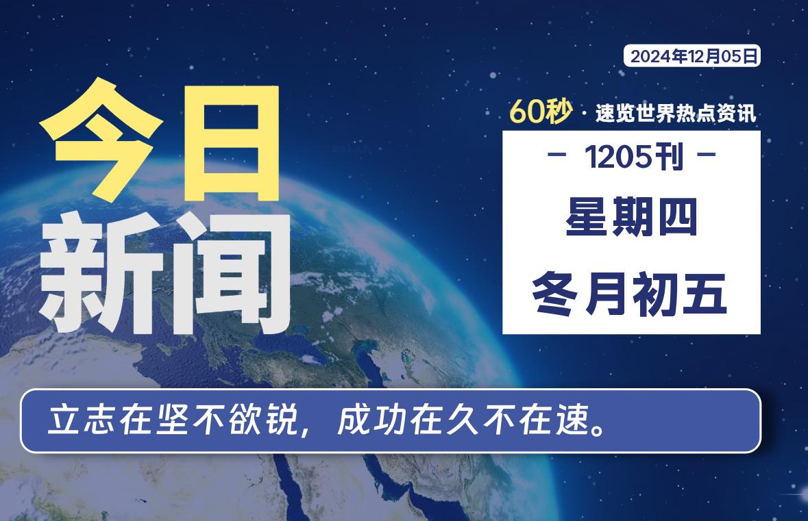 12月05日，星期四, 每天60秒读懂全世界！-墨嘉咨询