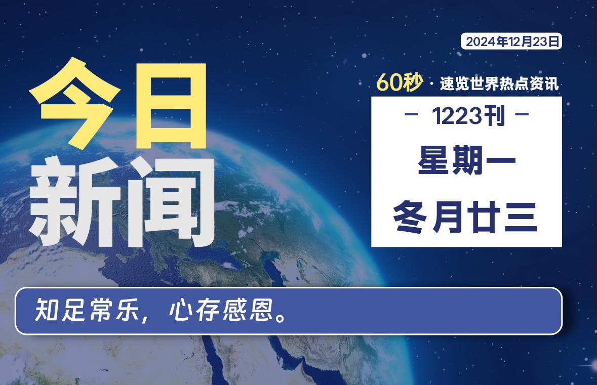 12月23日，星期一, 每天60秒读懂全世界！-墨嘉咨询