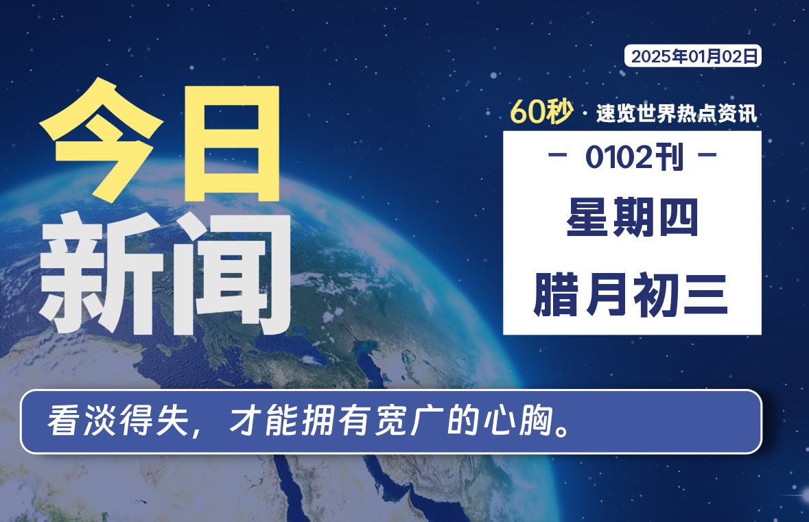 01月02日，星期四, 每天60秒读懂全世界！-墨嘉咨询