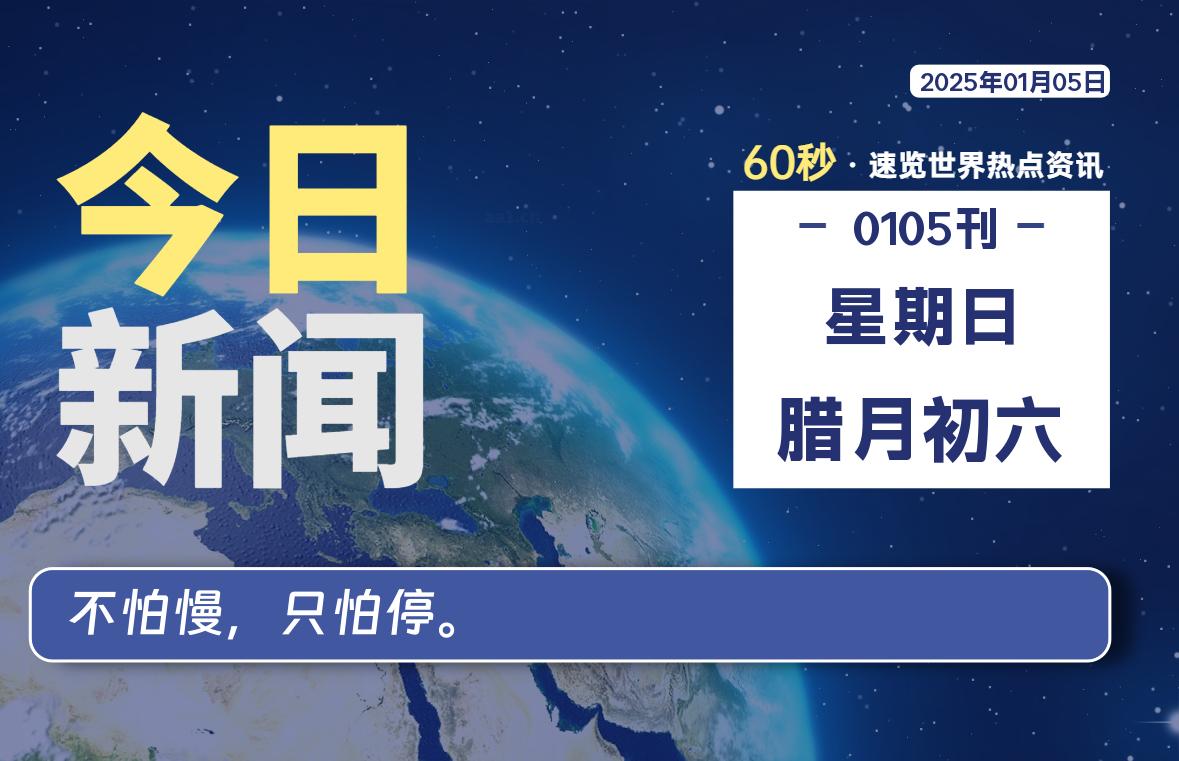 01月05日，星期日, 每天60秒读懂全世界！-墨嘉咨询