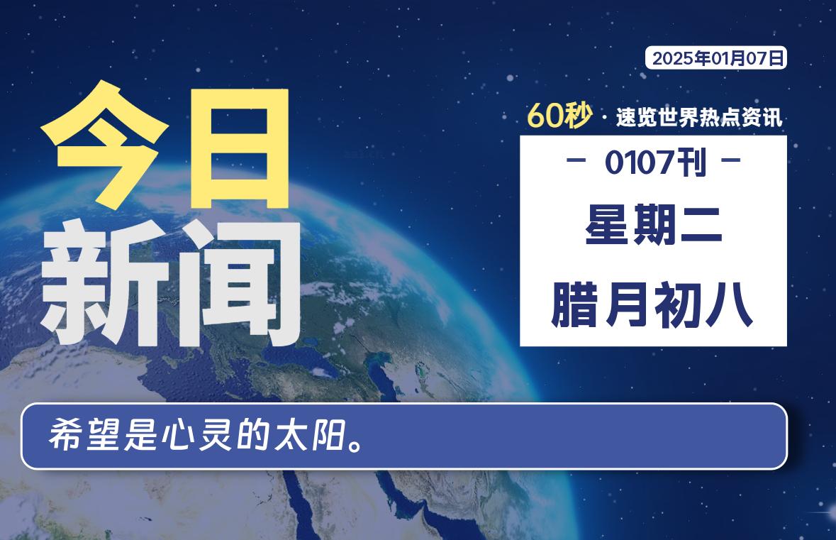 01月07日，星期二, 每天60秒读懂全世界！-墨嘉咨询