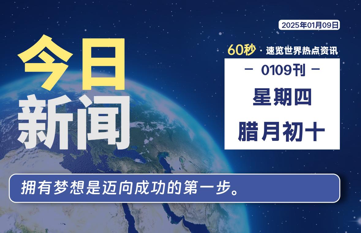 01月09日，星期四, 每天60秒读懂全世界！-墨嘉咨询